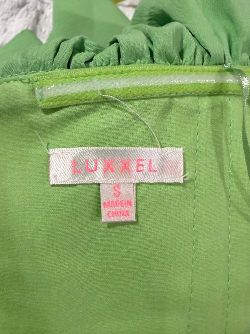 Luxxel Women's Pistachio-colored Off-the-shoulder Ruffle Mini Dress Size S - Picture 9 of 11